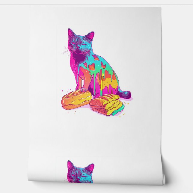 Brood Meowphosis – Glitchy Funny Cat Meme Behang (Afrollen)
