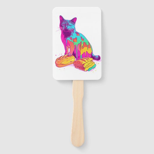 Brood Meowphosis � Glitchy Grappige Kat Meme Handwaaier (Voorkant)