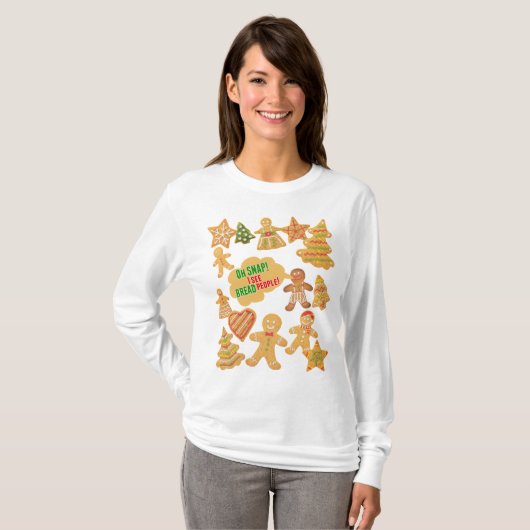 Brood met kreupelbrood met een lelijke kerstkeuken t-shirt (Voorkant volledig)