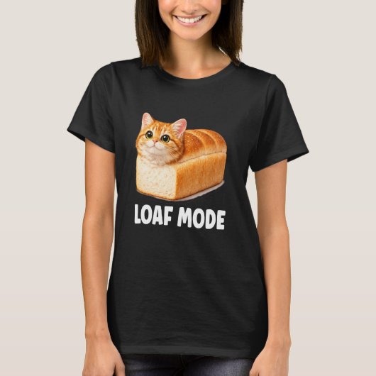 Brood Modus Oranje Kat Grappig Schattig Brood Meme T-shirt (Voorkant)
