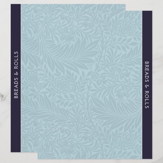 Brood | Ontvanger divider |  Blauwe Floral (Voorkant / Achterkant)