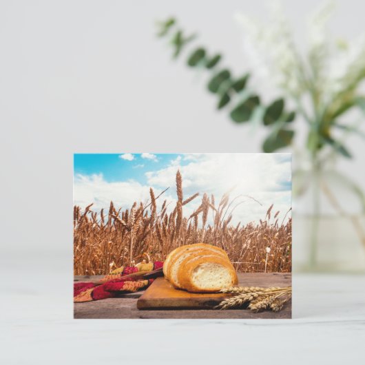 Brood op tarweveld briefkaart (Staand voorkant)