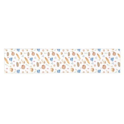 Brood | Pies | Tablet Bakkerij Waterverf Patroon Korte Tafelloper (Horizontaal)