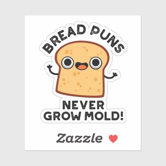Brood Puns groeit nog nooit kruimel Sticker (Vel)