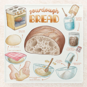 Brood Recipe glas Onderzetter Glazen Onderzetter