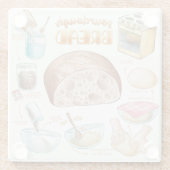 Brood Recipe glas Onderzetter Glazen Onderzetter (Achterkant)