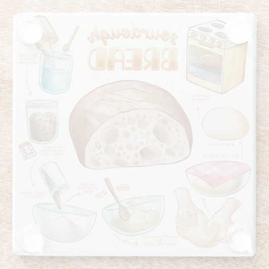 Brood Recipe glas Onderzetter Glazen Onderzetter (Achterkant)