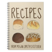 Brood rollen ontvang persoonlijke keukens koken notitieboek (Voorkant)