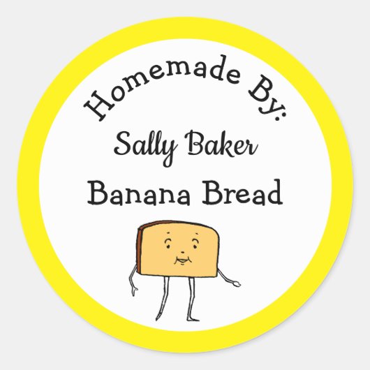 Brood Slice Custom Geel Bakken Sticker (Voorkant)