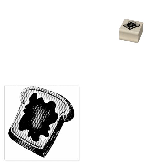 Brood Slice Toast met Jam Jelly Breakfast Stamp Rubberstempel (Gestempeld)
