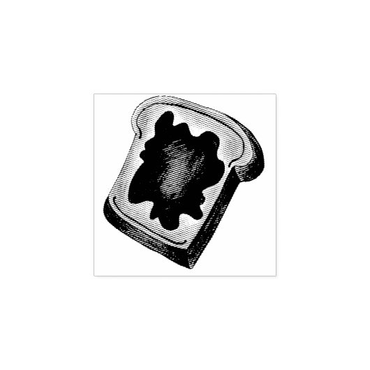 Brood Slice Toast met Jam Jelly Breakfast Stamp Rubberstempel (Afrduk)