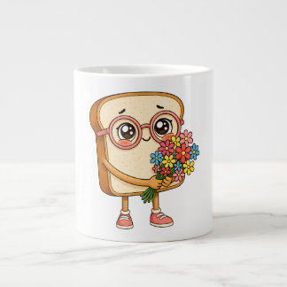 Brood Tony met bloemen – Mooie Brood T-Shirt Grote Koffiekop
