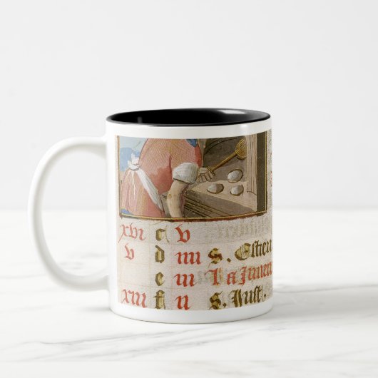 Brood uit een boek 's avonds tweekleurige koffiemok (Links)