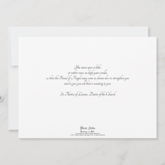 Brood van de engelen Eerste Heilige Communie Kaart (Achterkant)
