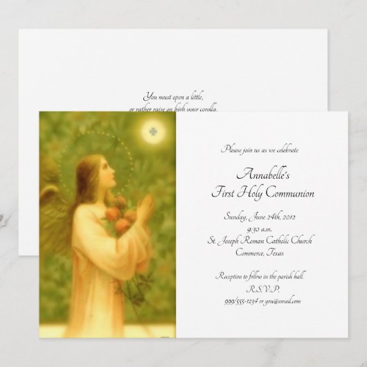 Brood van de engelen Eerste Heilige Communie Kaart (Voorkant / Achterkant)
