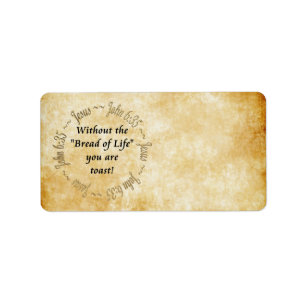 BROOD VAN HET LEVEN / JOHANNES 6:35 ETIKET
