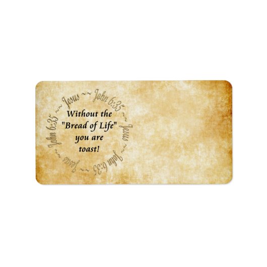 BROOD VAN HET LEVEN / JOHANNES 6:35 ETIKET (Voorkant)