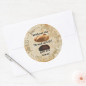 BROOD VAN HET LEVEN / JOHANNES 6:35 RONDE STICKER (Envelop)