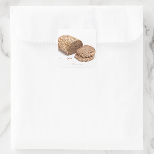 brood vierkante sticker (Tas)