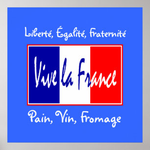 Brood, wijn, Cheese French Essentials Kitchen Poster