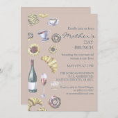 Brood & Wijn of Thee Moederdag Brunch Kaart (Voorkant / Achterkant)