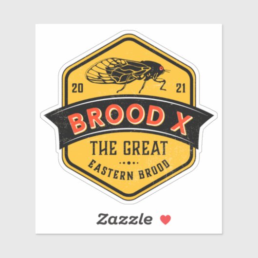 Brood X Cicaden Het Grote Oostelijke Broed Sticker (Vel)