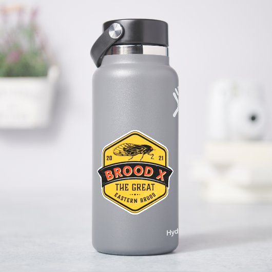 Brood X Cicaden Het Grote Oostelijke Broed Sticker (HydroFlask)