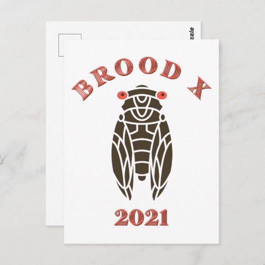 Brood X Great Eastern Cicada 2021 Briefkaart (Voorkant / Achterkant)