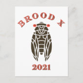 Brood X Great Eastern Cicada 2021 Briefkaart (Voorkant)