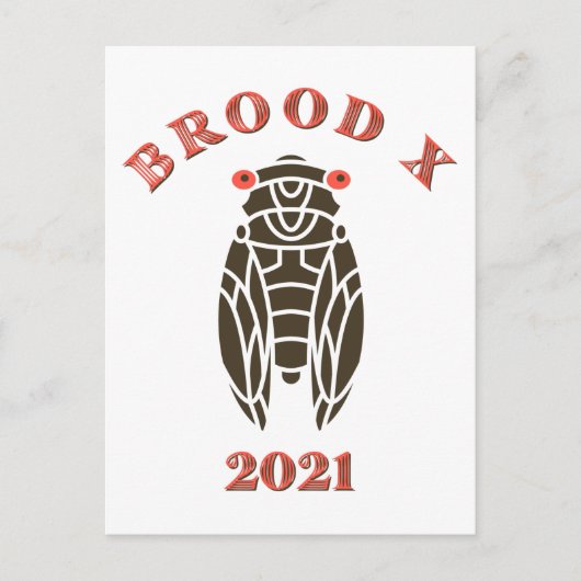 Brood X Great Eastern Cicada 2021 Briefkaart (Voorkant)