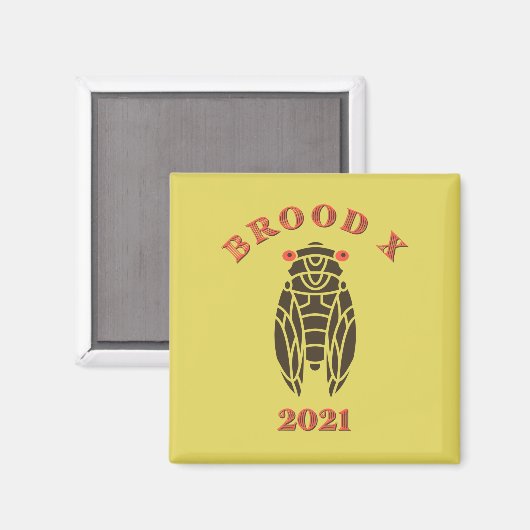 Brood X Great Eastern Cicada 2021 Magneet (Voorkant / Achterkant)
