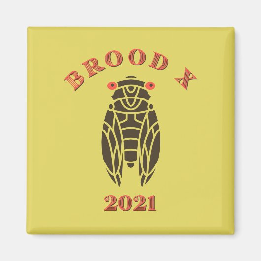 Brood X Great Eastern Cicada 2021 Magneet (Voorkant)