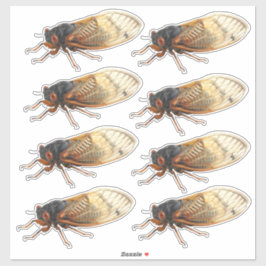 Brood X Periodieke Cicada Stickers: 8 per vel Sticker