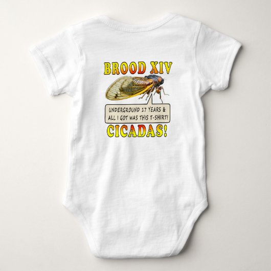 Brood XIV 2025 Cicada Eendelige outfit Romper (Achterkant)