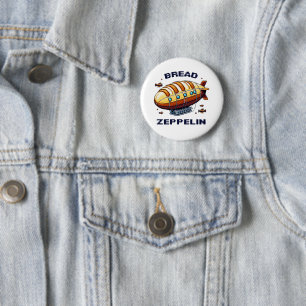 Brood Zeppelin - Pixel Art Airship Retro Design Ronde Button 5,7 Cm