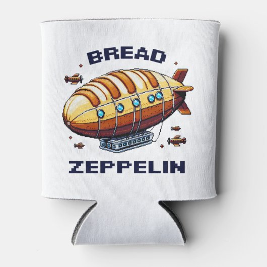 Brood Zeppelin - Whimsical 8-bit Airship Art Blikjeskoeler (Voorkant)