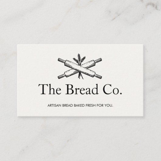 Broodbakker Bakkerij Chef Rolling Pins Visitekaartje (Voorkant)