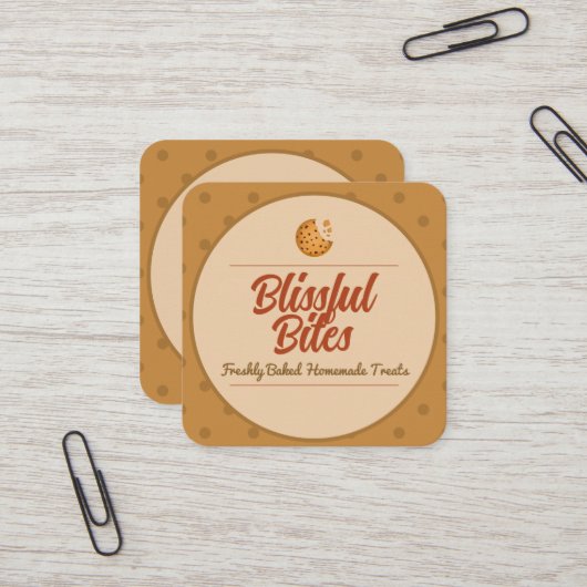 Broodbakkerij Koken Zelfgemaakt Vierkant Visitekaa Vierkante Visitekaartje (Voorkant / Achterkant in situ)