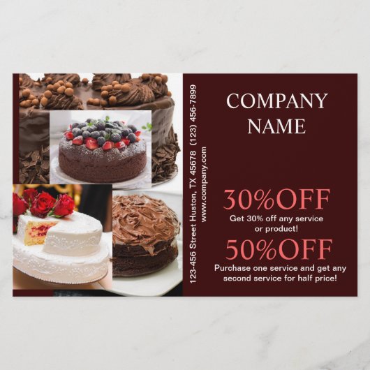 broodbakkerij voor dessert bruiloft flyer (Voorkant)