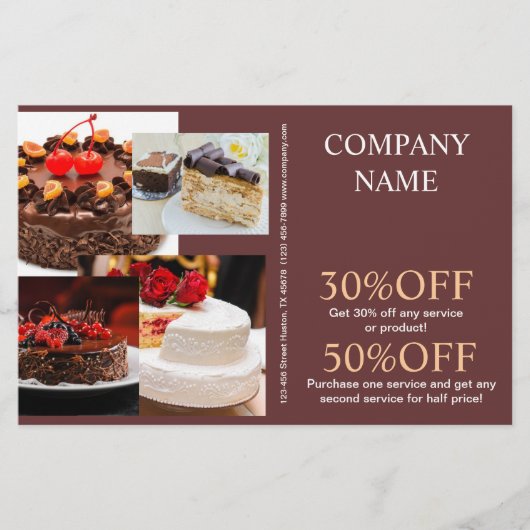 broodbakkerij voor dessert bruiloft flyer (Voorkant)