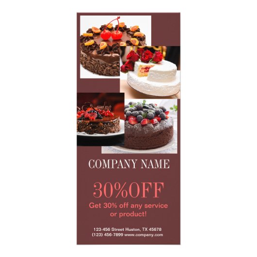 broodbakkerij voor dessert bruiloft reclamekaart (Voorkant)