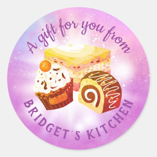 broodbakkersbakkerswaren uit de keuken van de stic ronde sticker (Voorkant)