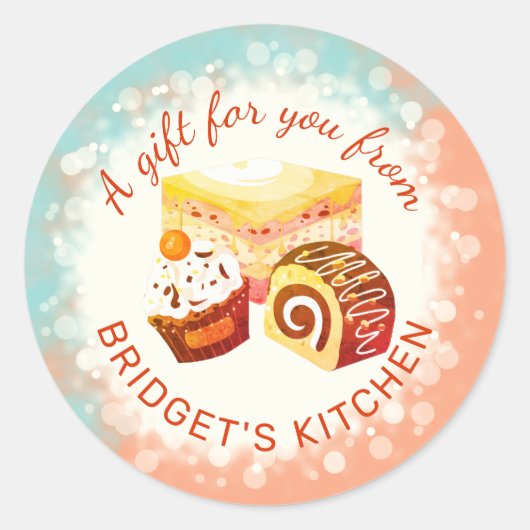 broodbakkersbakkerswaren uit de keuken van de stic ronde sticker (Voorkant)