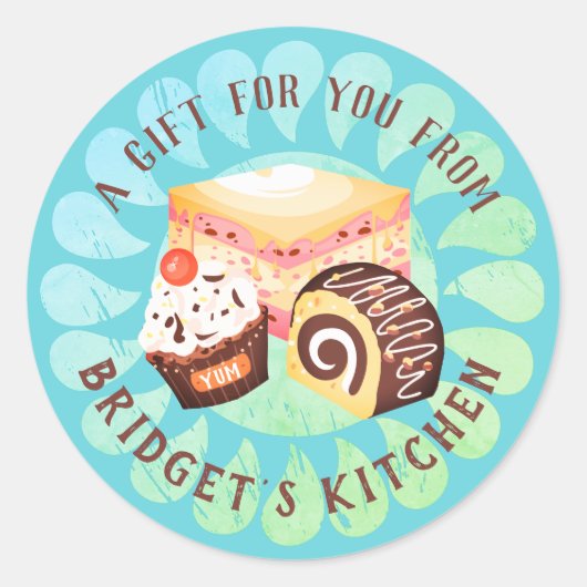 broodbakkersbakkerswaren uit de keuken van de stic ronde sticker (Voorkant)