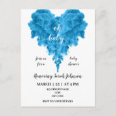 Broodblauw baby shower uitnodiging briefkaart (Voorkant)