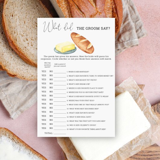 Broodboter - Wat zei de bruidegom bruidsspel
