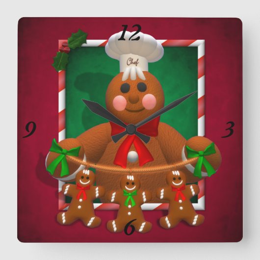 Broodbrood: Funny Baker Vierkante Klok (Voorkant)