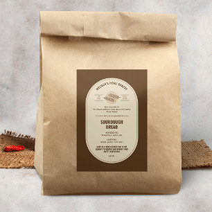 Broodbrood Minimal Cottage Law Sourdough Bakery Voedselcontainer Etiket