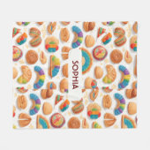 Broodbrood Retro Kleurrijk Gepersonaliseerd Patroo Fleece Deken (Voorkant (Horizontaal))