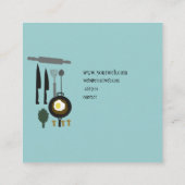 Broodeieren Kokergereedschap Catering Chef Design Vierkante Visitekaartje (Achterkant)